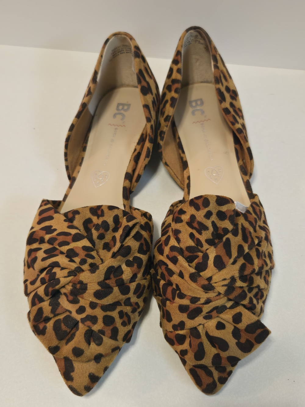 BC Leopard Print Pointed D'Orsay Flats - Tan/Black